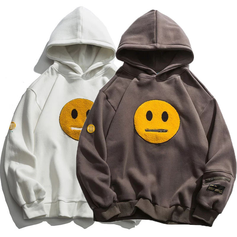 Patchwork-Taschen-Smile Face Hoodies